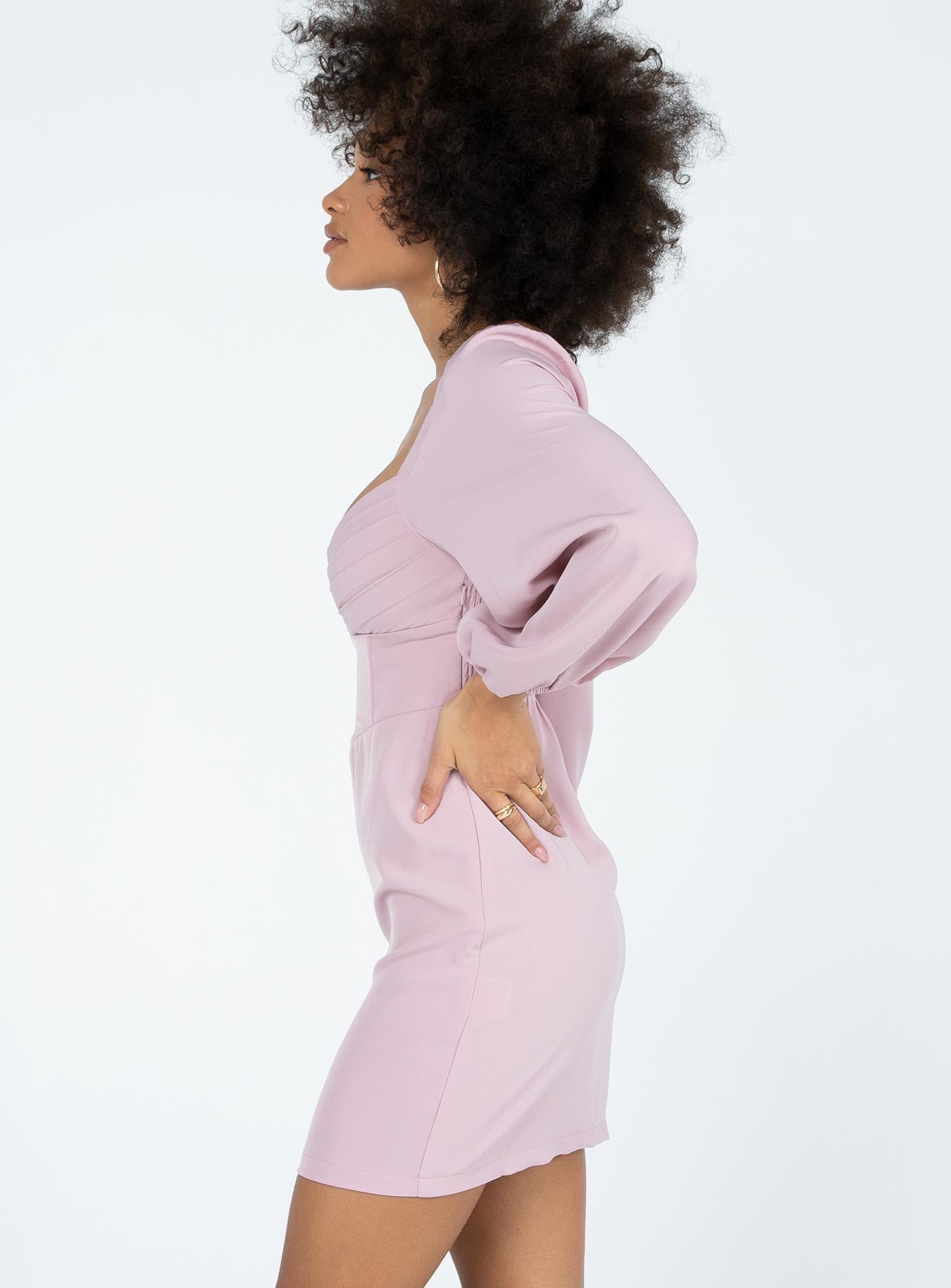 Zoella Long Sleeve Mini Dress Pink